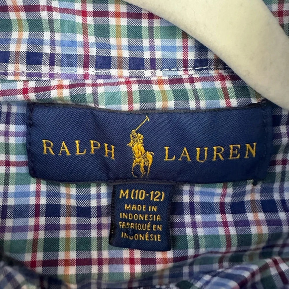 Ralph Lauren Button Up Shirt, Boys Size Medium 10/12 - Picture 3 of 3